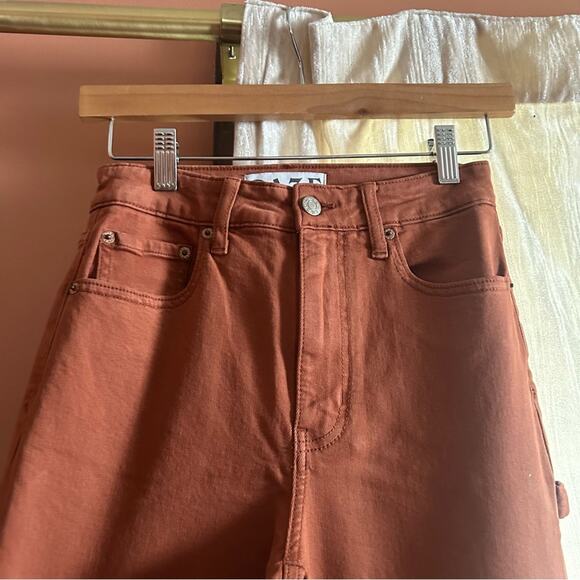 DAZE Sundaze Utility Pant Straight Jeans Workwear Caramel Burnt Orange NEW Sz 24 - Picture 2 of 8